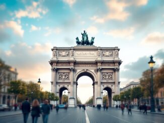 Arco della Pace con segni di aggressione notturna