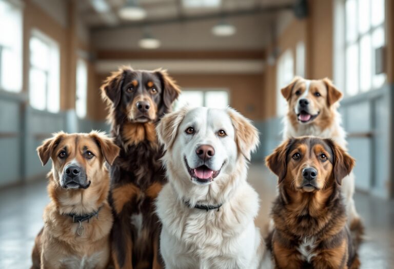 Cani salvati da immobile abbandonato