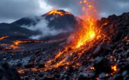 Eruzione dell'Etna con fumi e cenere nel cielo