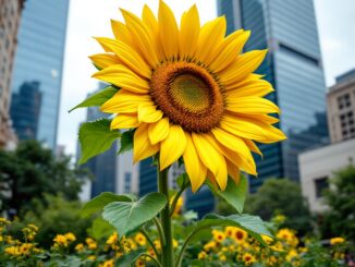 Girasole monumentale inaugurato a Milano per celebrare la pace