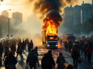 Incendio sull'autostrada A4 con traffico bloccato