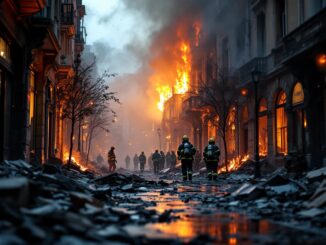 Intervento dei vigili del fuoco durante incendio a Milano