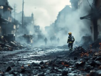 Immagine dell'incendio a Rho con fiamme visibili