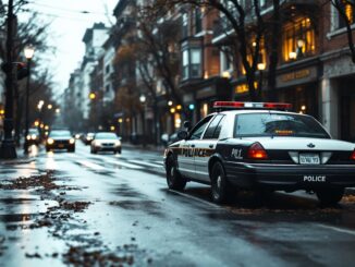 Auto della Polizia ribaltata in un incidente a Legnano