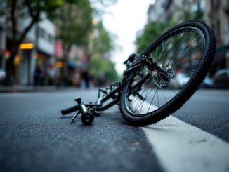 Ciclista a terra dopo un incidente stradale a Legnano