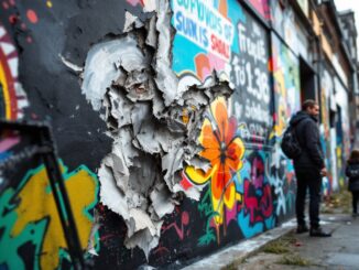 Murale di Milano danneggiato da atti vandalici