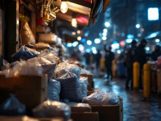 Immagine di un'operazione contro il traffico di plastica