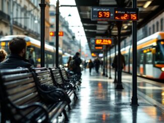 Immagine di mezzi pubblici a Milano durante uno sciopero