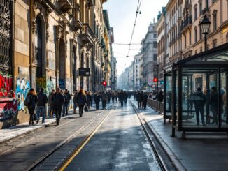 Manifestazione dei lavoratori Atm a Milano per sciopero