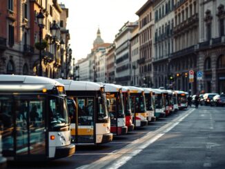 Manifestazione per sciopero mezzi pubblici a Milano