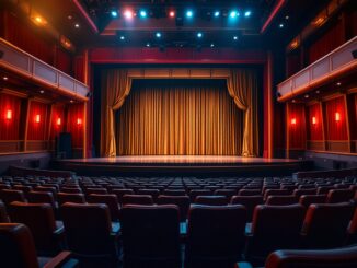 Attori in scena durante uno spettacolo di teatro integrato