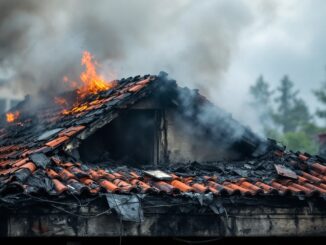 Incendio devastante a San Vittore Olona con tetto in fiamme