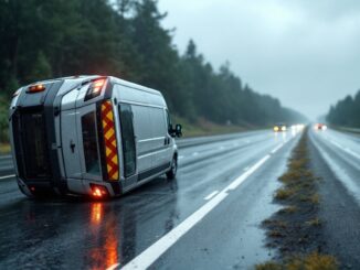 Furgone ribaltato sull'autostrada A8 dopo un incidente