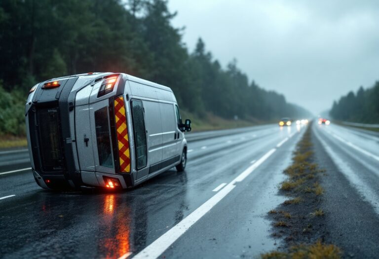 Incidente furgone ribaltato autostrada A8