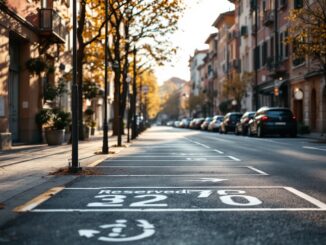 Parcheggio riservato alla polizia locale a Trezzano