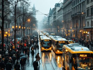 Manifestazione per sciopero dei trasporti a Milano