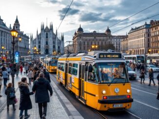 Manifestazione per lo sciopero dei trasporti a Milano