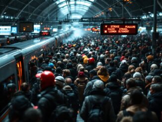 Manifestazione sindacale per lo sciopero dei trasporti