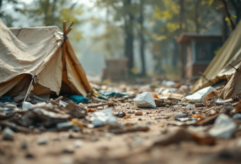 Sgombero accampamento abusivo a Rozzano