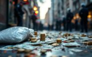 Immagine dell'arresto a Milano con eroina e denaro