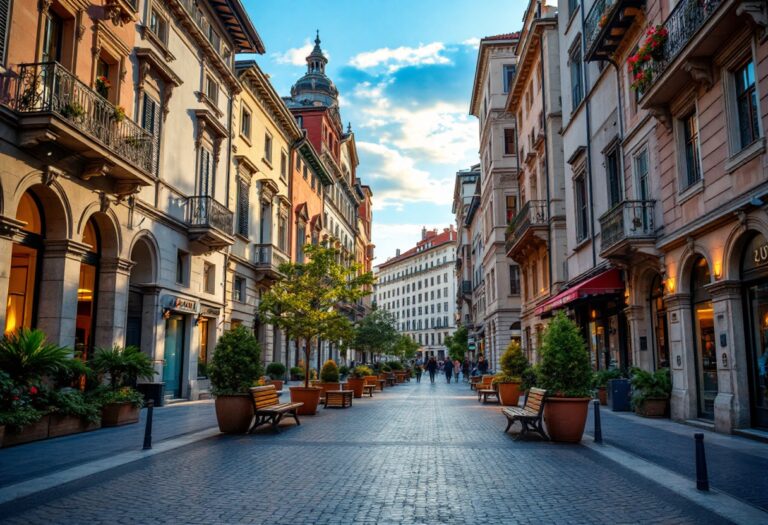 Panorama di Milano con skyline futuristico e innovazioni