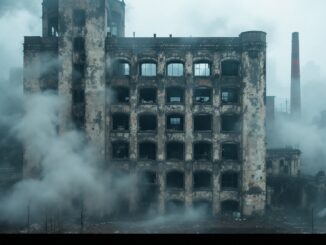 Immagine dell'ex Palaghiaccio di Milano in fiamme