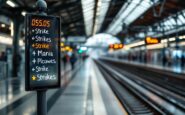 Manifestazione per lo sciopero ferroviario in Italia