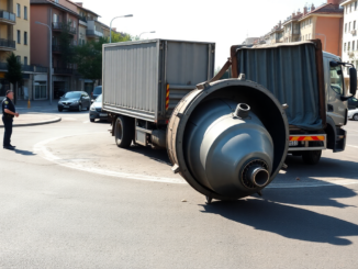 incidente stradale ad arluno camion perde il carico in rotonda 1749660955