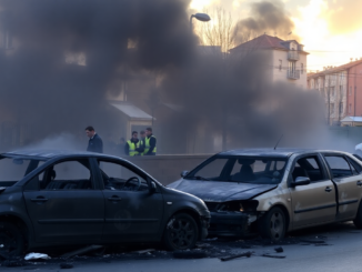 cinque auto in fiamme indagini in corso per scoprire lorigine dellincendio python 1755929143