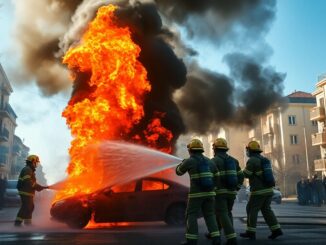 incendio auto a senago intervento immediato dei vigili del fuoco 1764012809