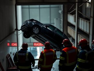 auto sfonda il vetro del garage a milano e rimane in bilico nel vuoto ecco cosa e successo 1765515145