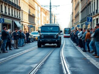 jeep blocca il passaggio dei tram a milano creando disagi ai cittadini 1764643606