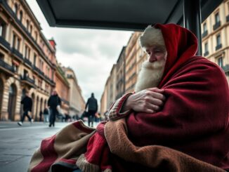 un babbo natale senza dimora a milano sensibilizzare sulla poverta e la solidarieta 1765060838