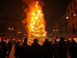 incendio doloso al albero di natale a trezzano sul naviglio cosa e successo 1768019924