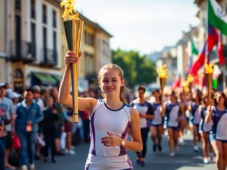 elisa zilio tra i tedofori della staffetta olimpica a legnano 1770199123