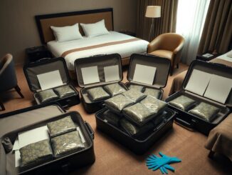 maxi sequestro a milano 130 kg di marijuana nascosti in sei valigie in hotel 1772082338