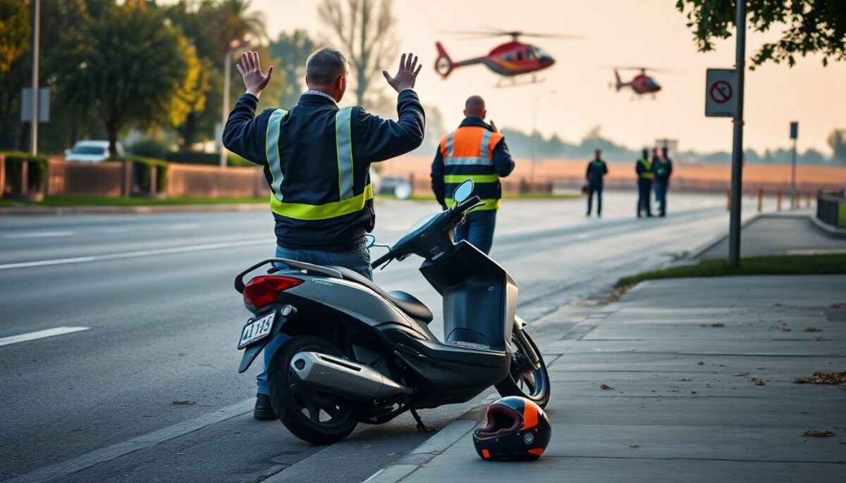Scooter contro auto a San Donato, uomo di 62 anni trasportato in elicottero e caccia al pirata