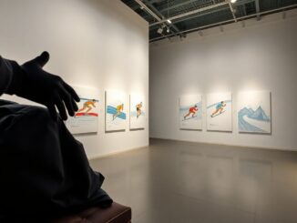 mostra sugli sport invernali a milano illustrazione e dinamica visiva 1773241252