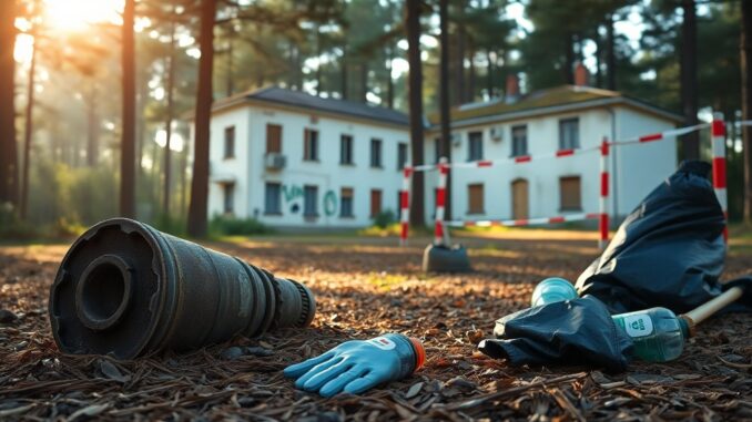 Giornata del Verde Pulito a Garbagnate: ordigno trovato nella pineta dell'ex sanatorio