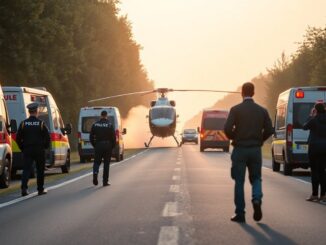 Incidente auto-moto sulla vecchia Vigevanese a Trezzano: elisoccorso in azione