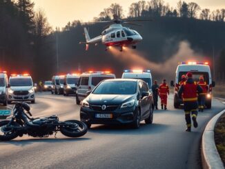 Scontro tra auto e moto sulla vecchia Vigevanese a Trezzano: soccorsi massivi
